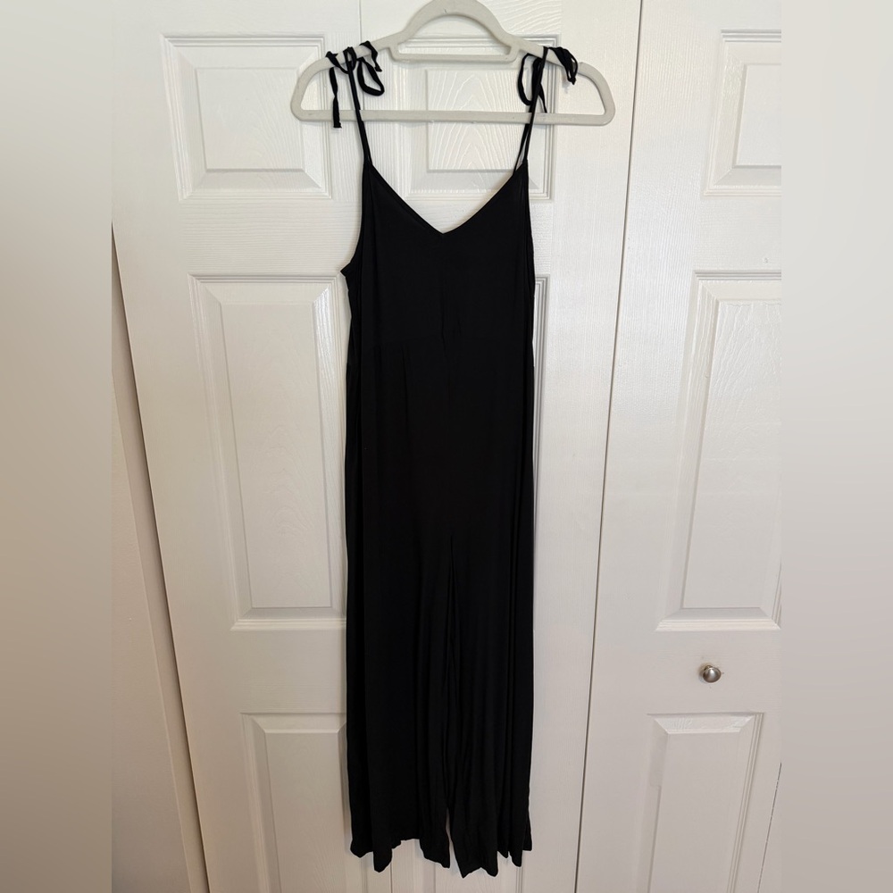 Old Navy Black Wide Leg Jumpsuit with Tie Straps XS